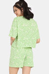 Rosaline Slangsync Knit Poly Shorts Set -Transparent Yellow — thumbnail 3